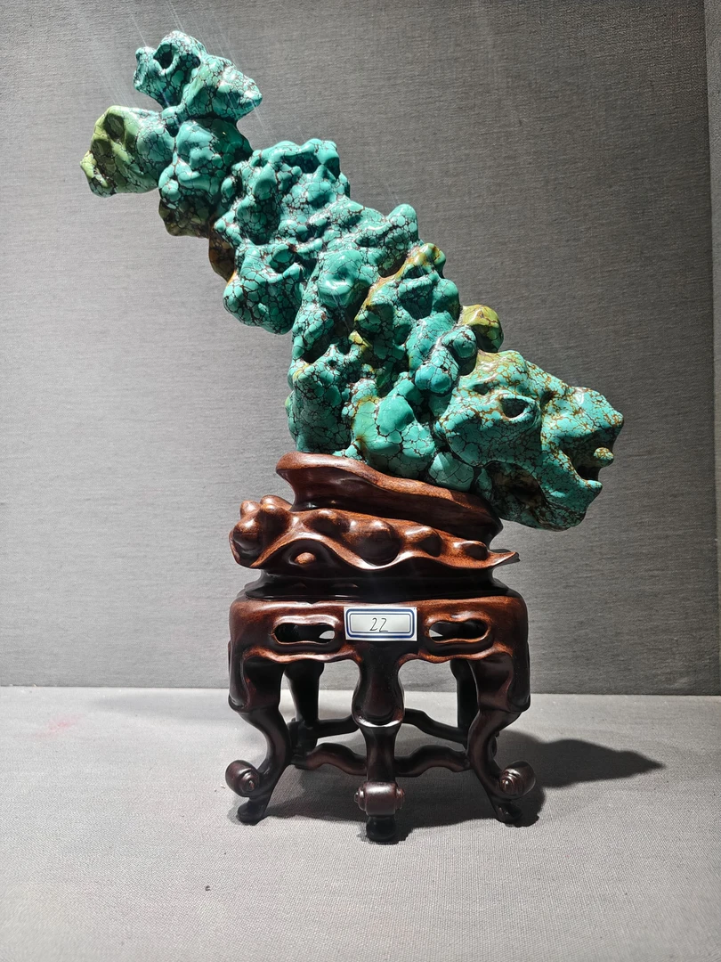 精品绿松石奇石摆件家居文房