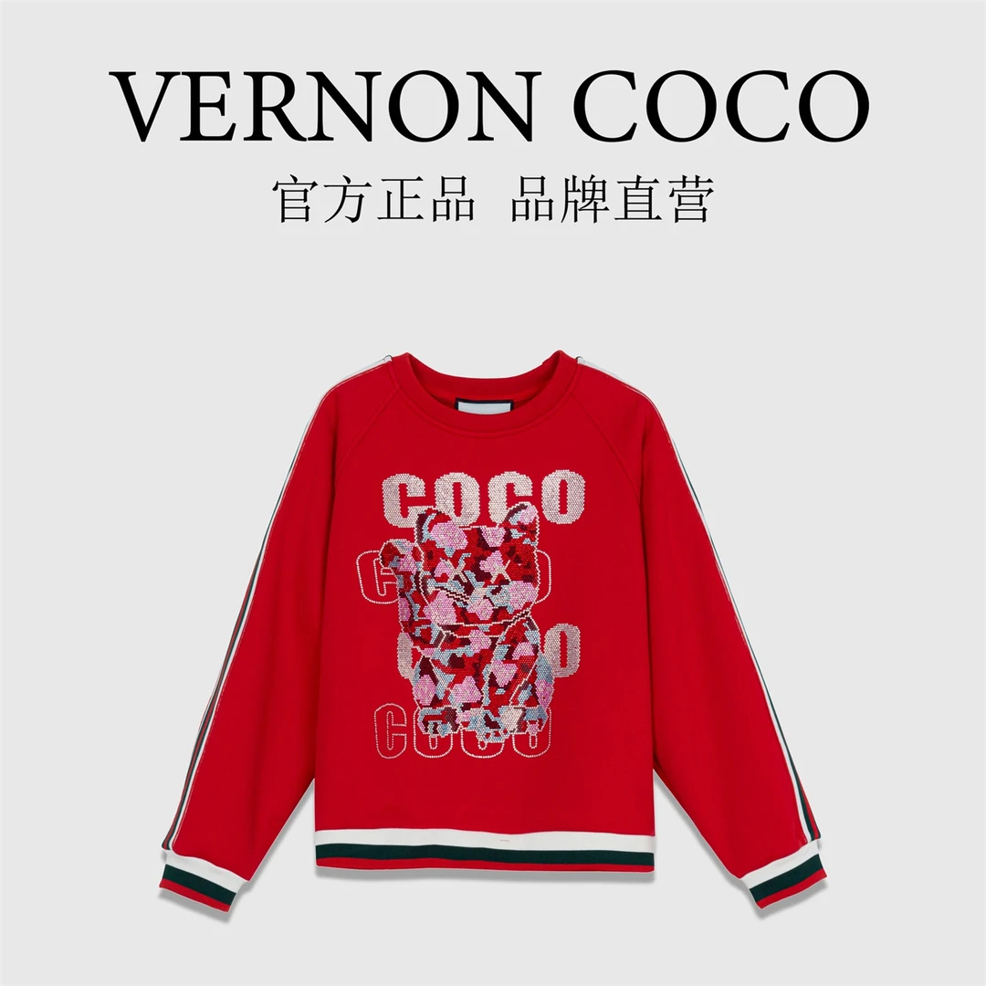 【VERNON COCO】Y30秋冬加绒加厚圆领减龄气质休闲卫衣VN25