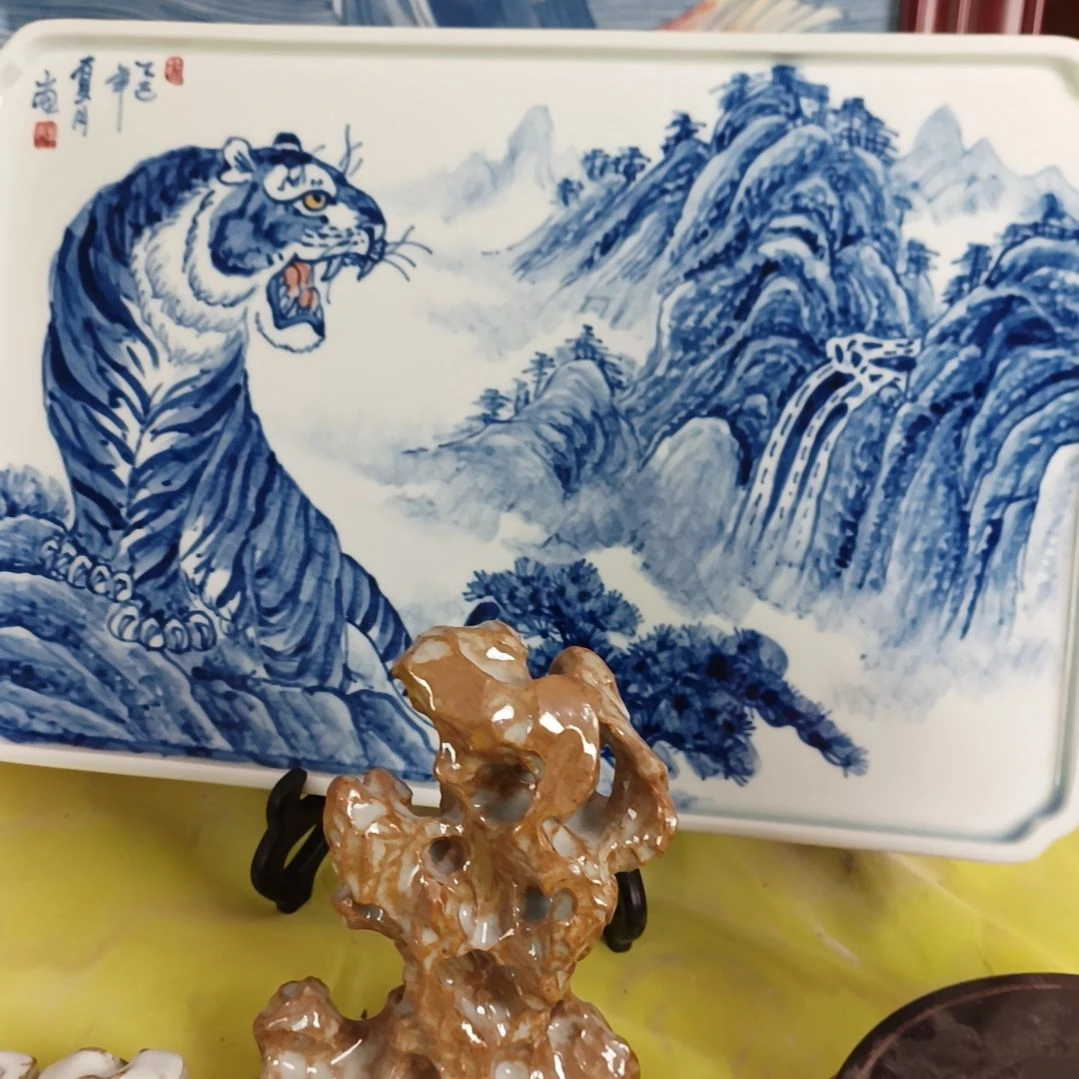 冰***泉景德镇手绘釉下彩手绘画