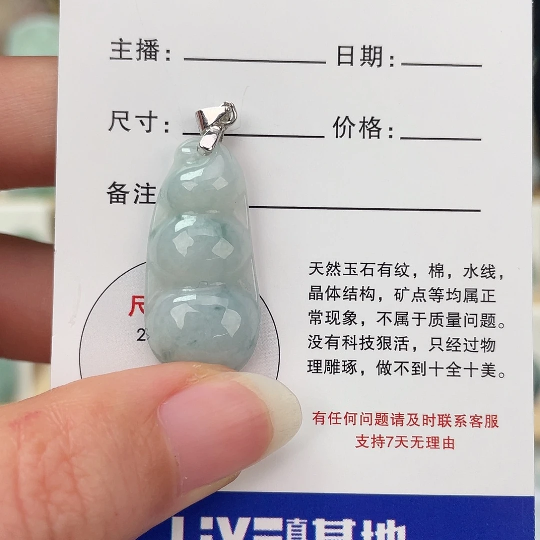 翡翠未镶嵌颈饰福豆
