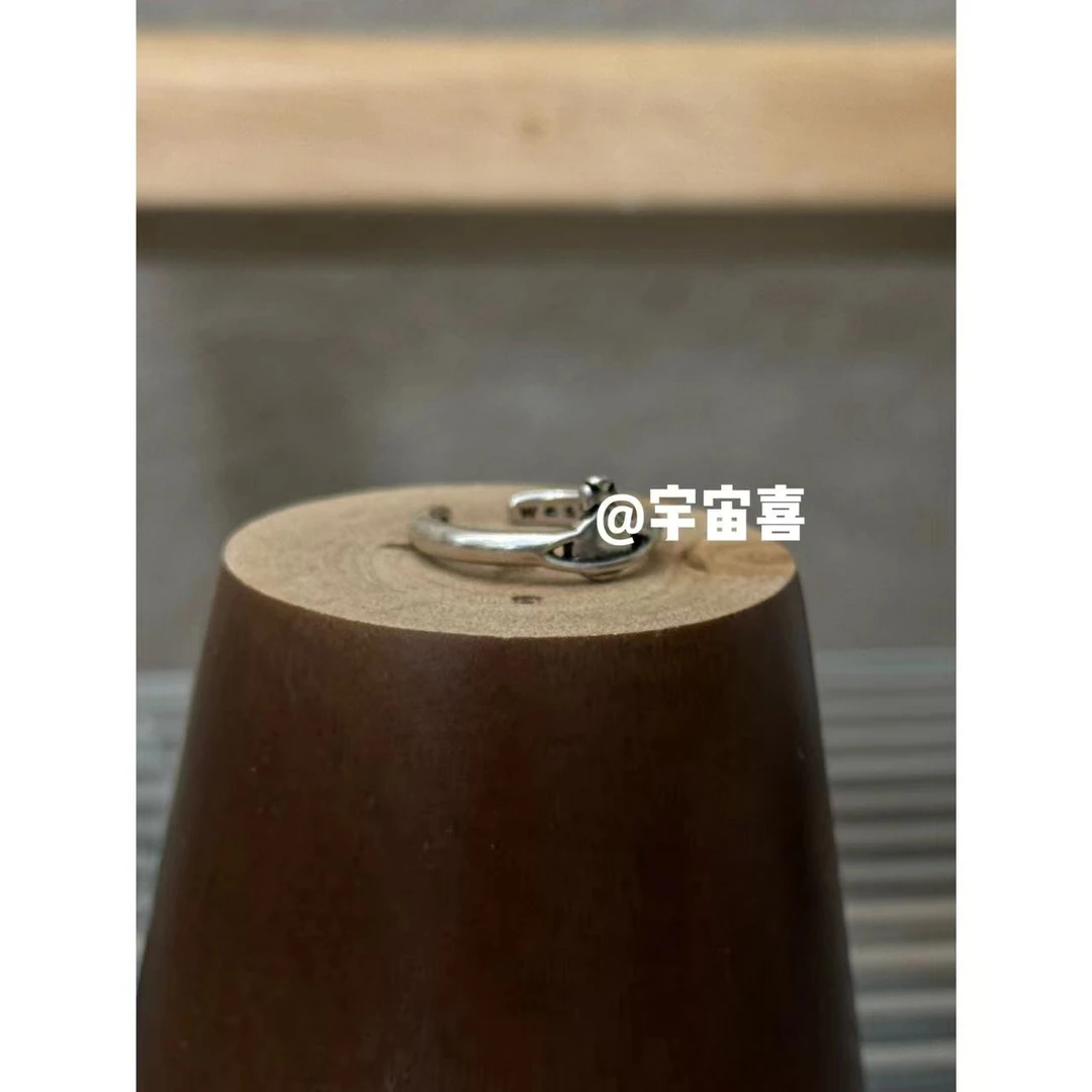 铜合金戒指 K5-036【开口古银星球开口戒指素戒】