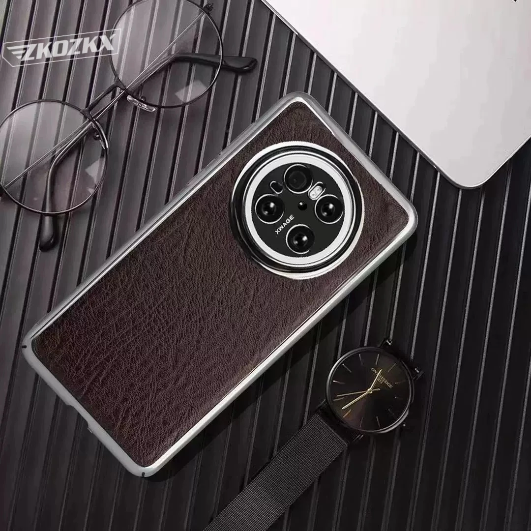 适用华为Mate70手机壳新款商务高档电镀鳄鱼皮纹全包超薄防摔