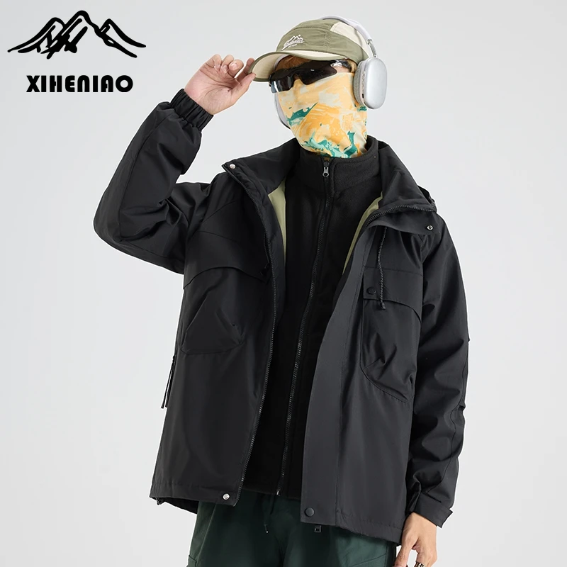希和鸟新款冲锋衣三合一户外情侣外套秋冬季登山服防风防水旅行服