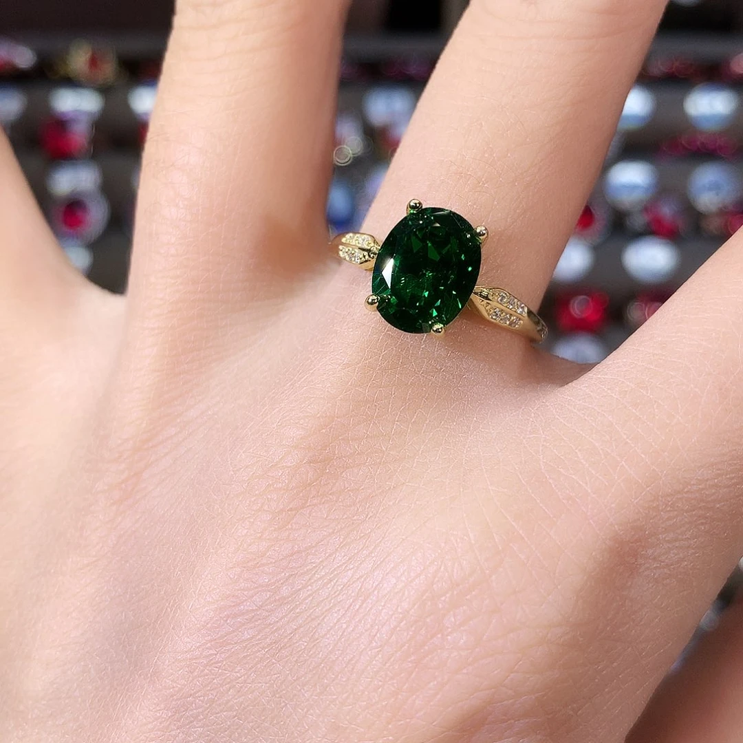 银S925镶嵌戒指碧玺金810