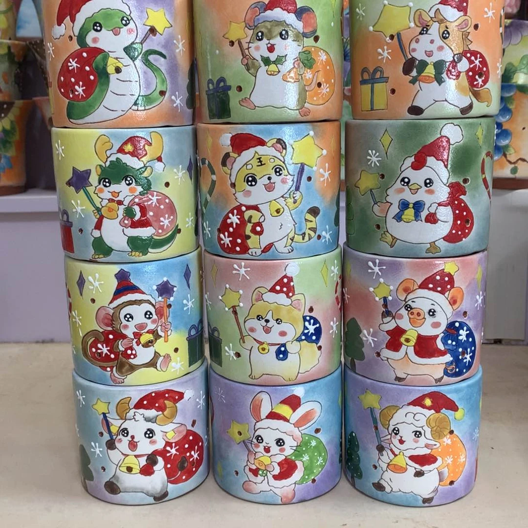 福利花盆，手绘花盆