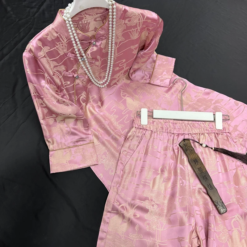 3065《金枝》常熟春夏新款重磅重工气质新中式国风复古提花套装