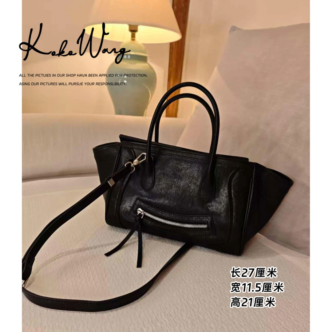 KOKO WANG秋冬新款手提托特通勤百搭笑脸单肩包 X4135J31S24