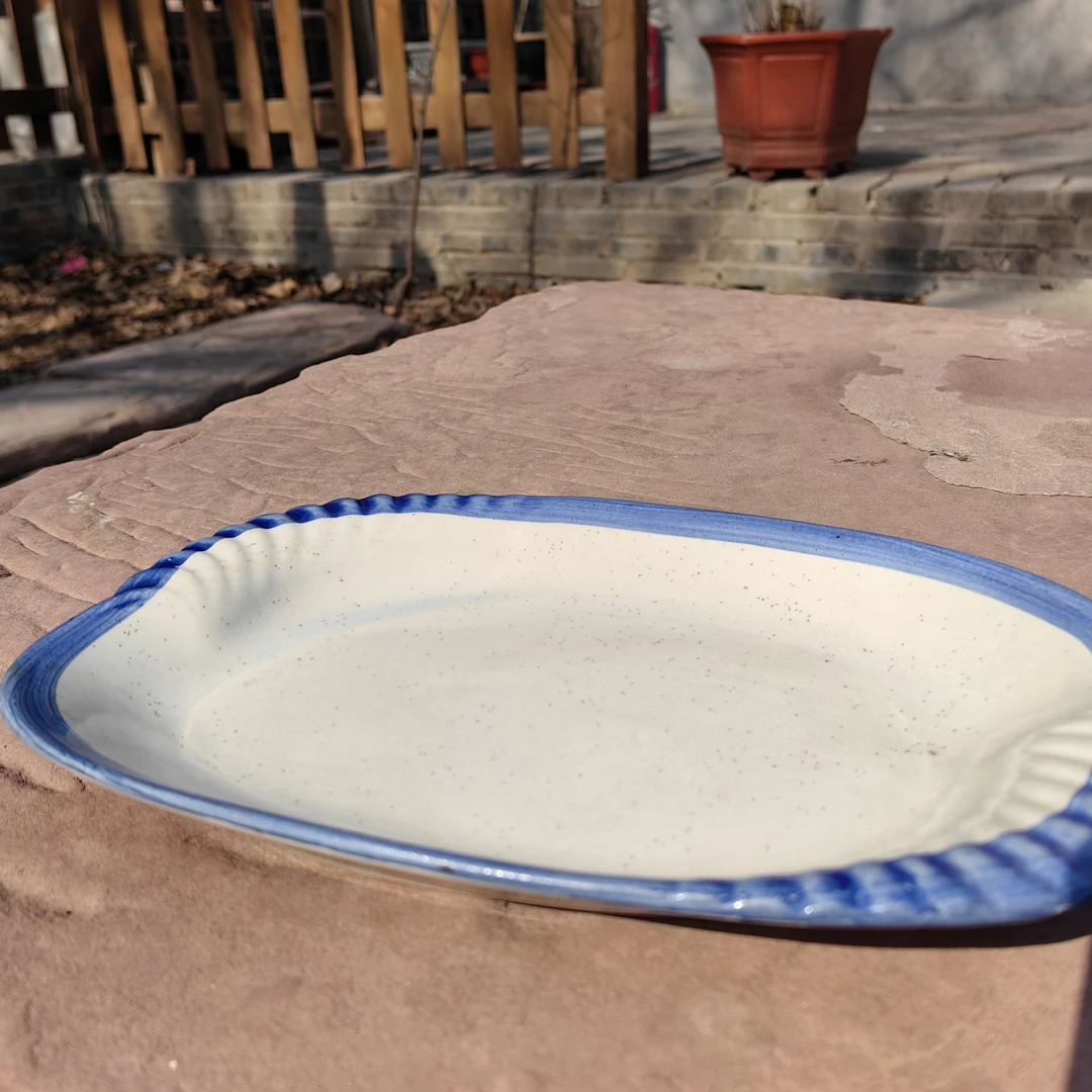 五厂老瓷器  盘子 25*16