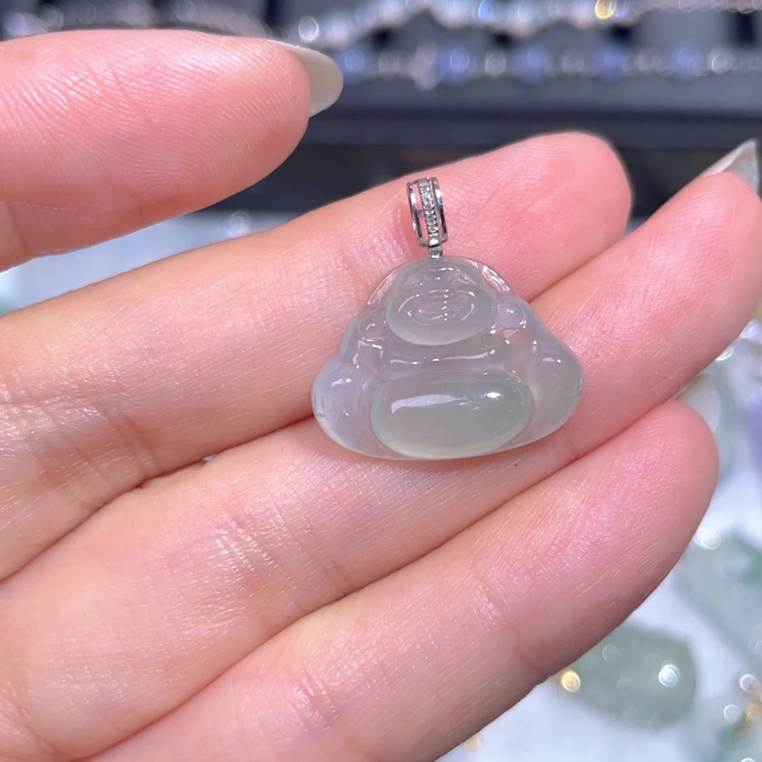 颈饰18K金镶嵌翡翠翡翠