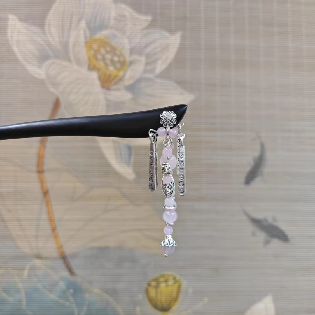 炑歌J442粉色彩云之南15公分发簪气质手工发饰国风百搭发簪