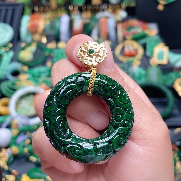 翡翠银S925镶嵌颈饰