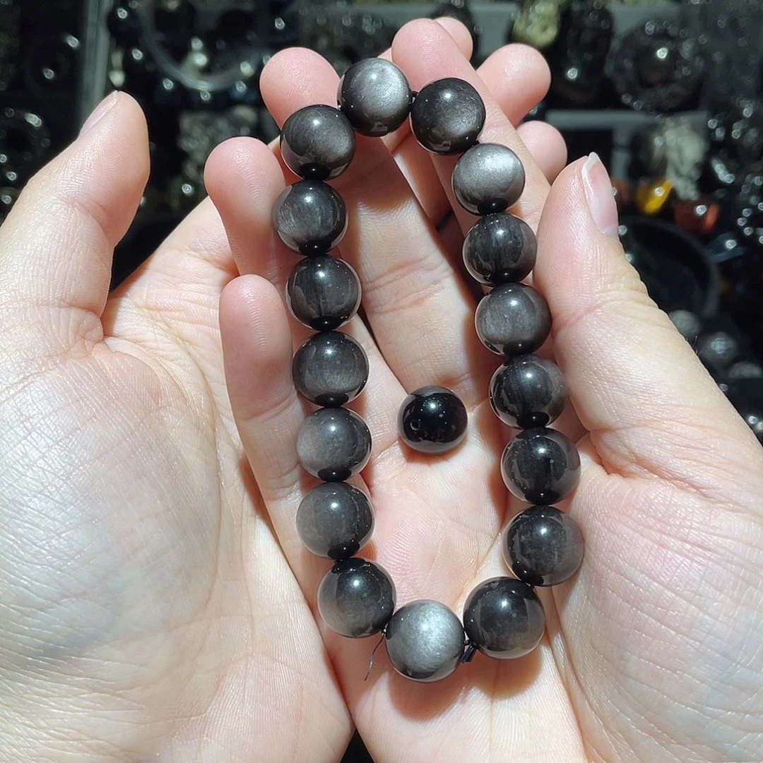 黑曜岩手链未镶嵌雨*?
