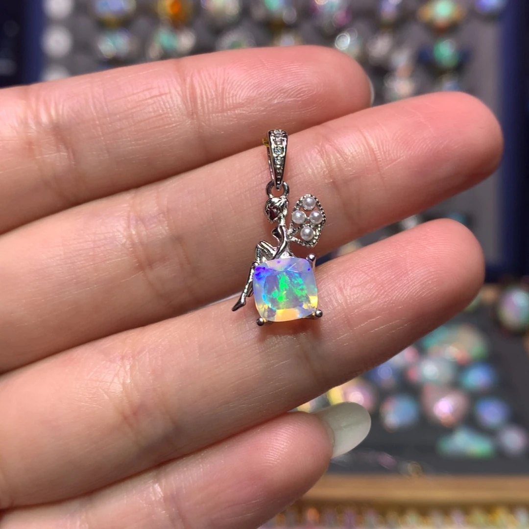 银S925镶嵌欧泊吊坠款式