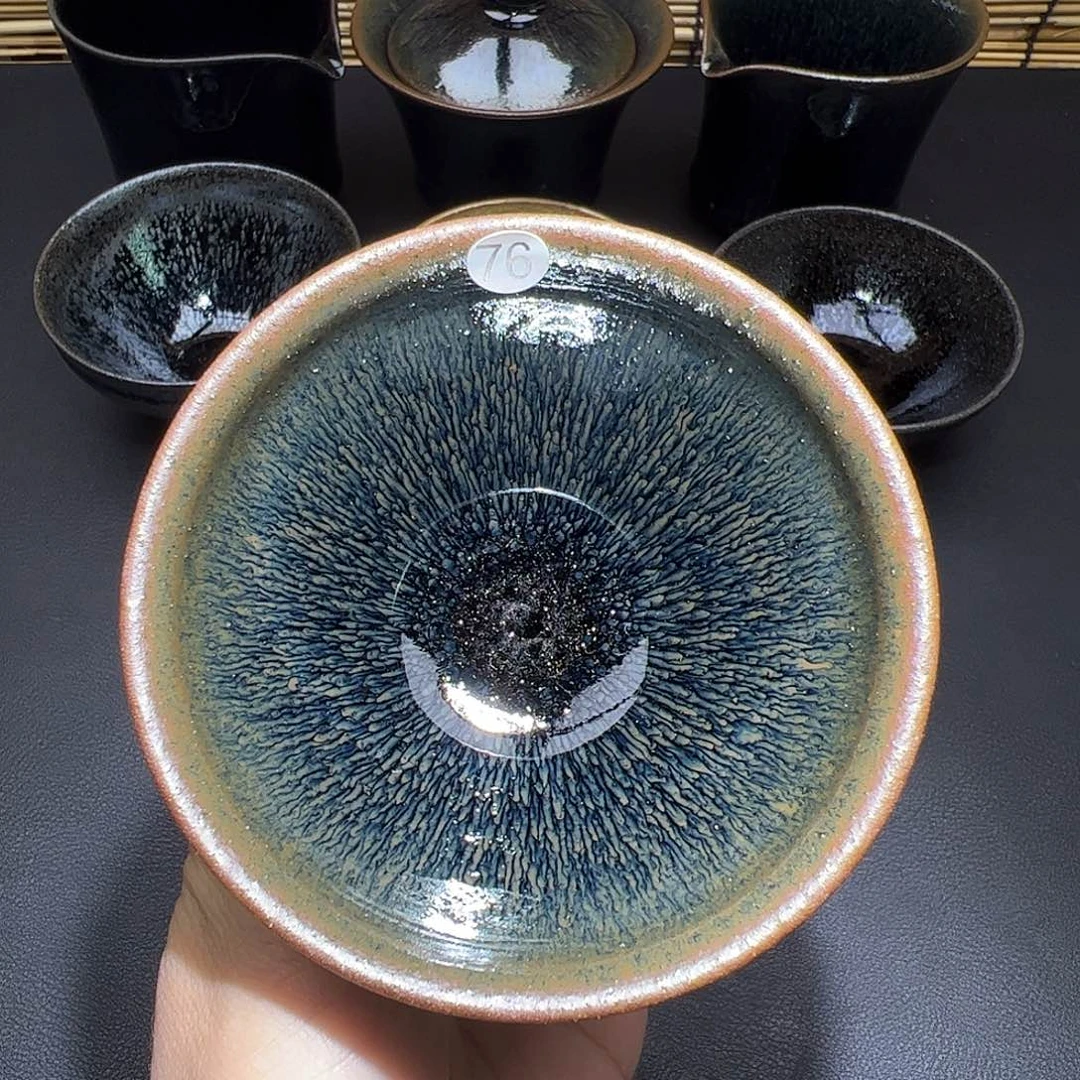 茶盏龙窑柴烧建盏，束口