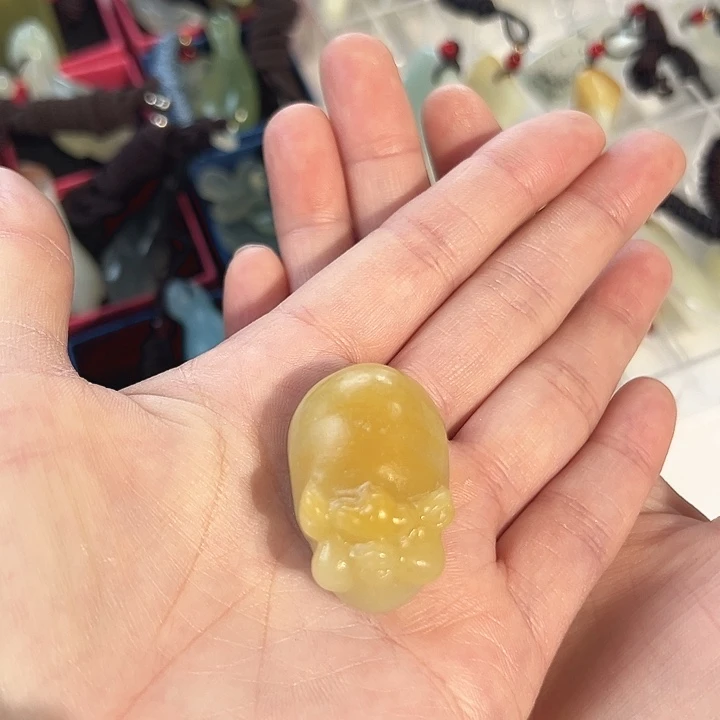 雨***仔蛇纹石玉未镶嵌吊坠(赠链)