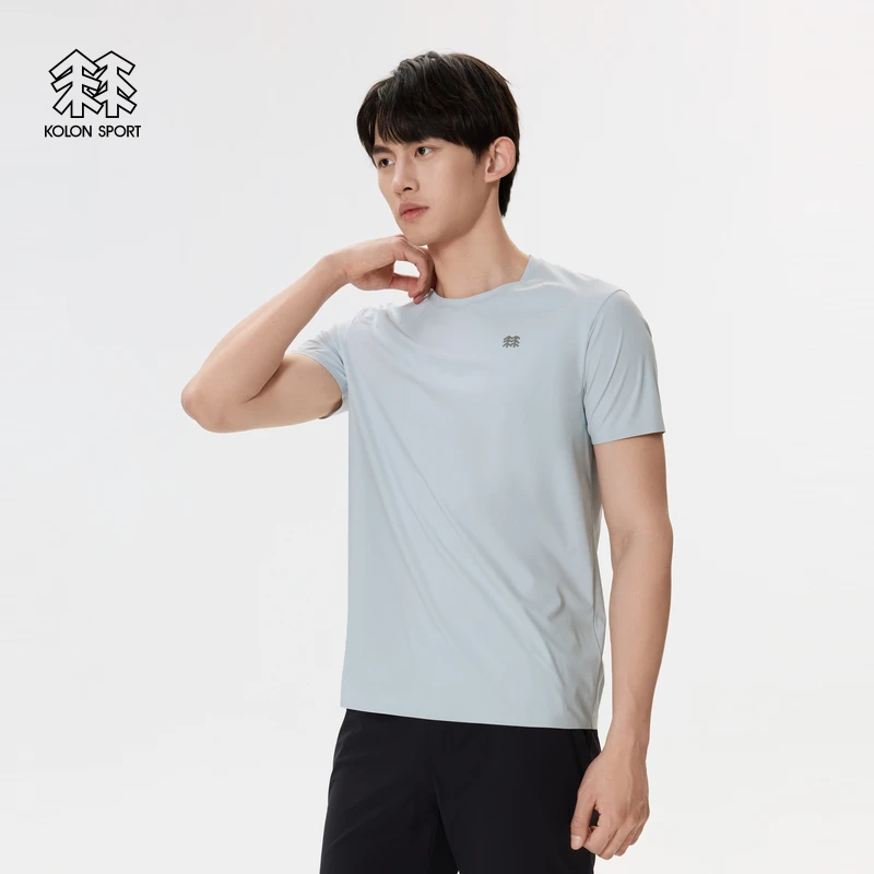 KOLON SPORT可隆男COLDBLACK圆领短袖T恤接触凉感防晒UPF50+上衣