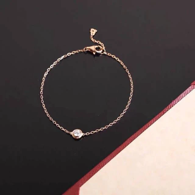 钛钢锆石手链 P&C STUDIO 轻奢百搭单钻简约小众风手链 百搭神器