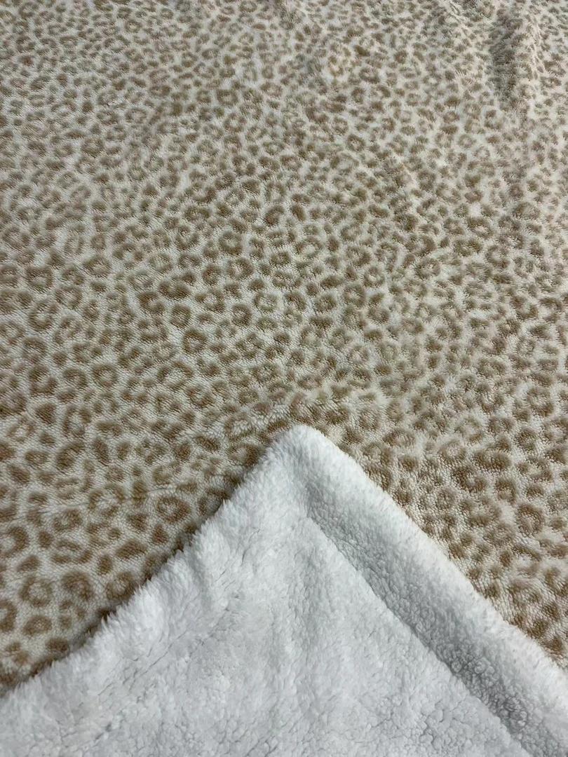 MT-2024381卡其色豹纹毛毯被200*170