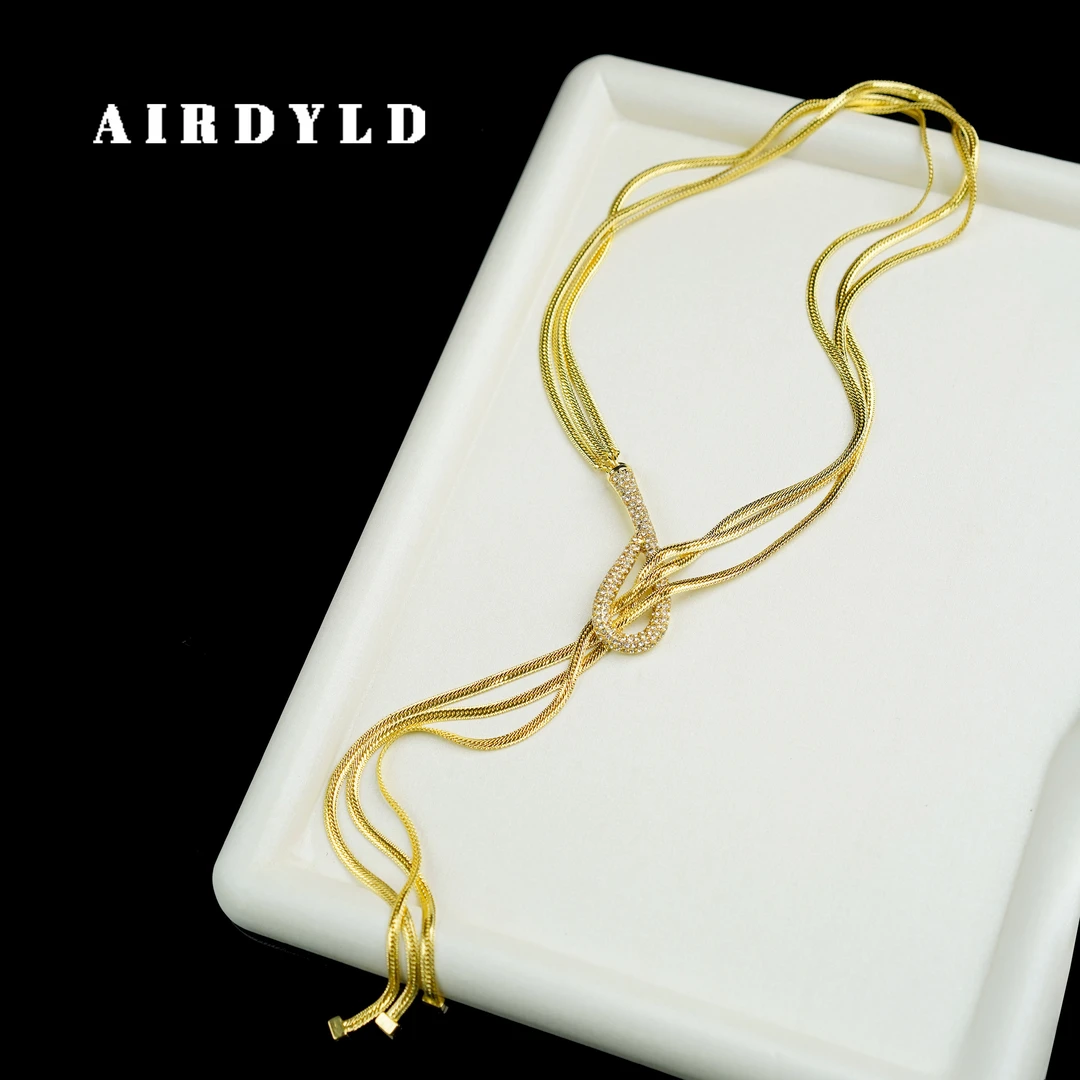 黄铜项链 【流金轨迹】奢华重工高级个性秋冬金色长款毛衣链