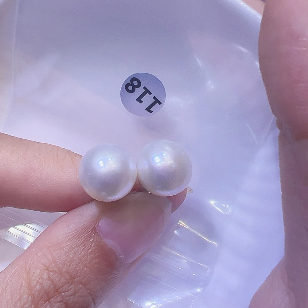 淡水珍珠耳饰银S925镶嵌