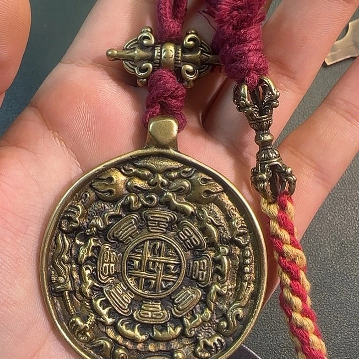 青***山铜铁合金类藏传工艺品九宫八卦