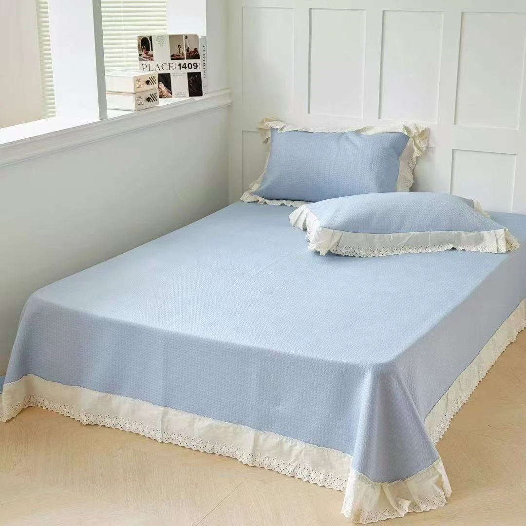 夏凉节-冷感冰豆豆床盖床裙式可水洗冰感冷感凉席三件套