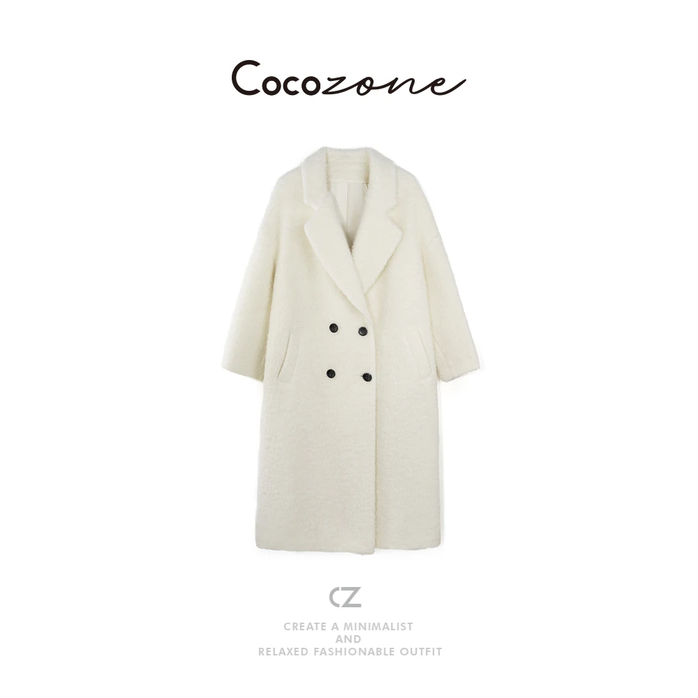 COCO ZONE 刘一一“冷冬大衣” 绵羊毛混纺大翻领外套 CD2A2643