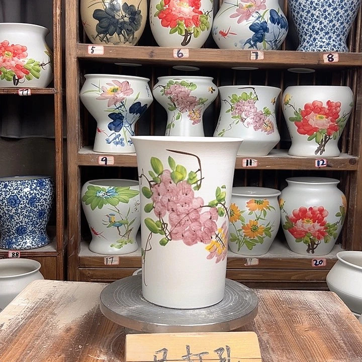 摆件兰花紫藤新款新款陶瓷