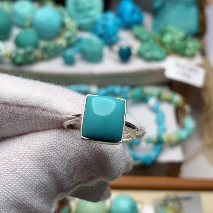 绿松石银S925镶嵌珠宝奇石9.9mm