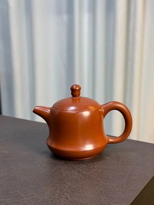 金钟全手工薄胎手拉水磨工艺小品小容量朱泥壶潮州手拉壶398
