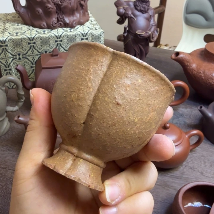 茶壶紫砂莲花杯粗砂段泥