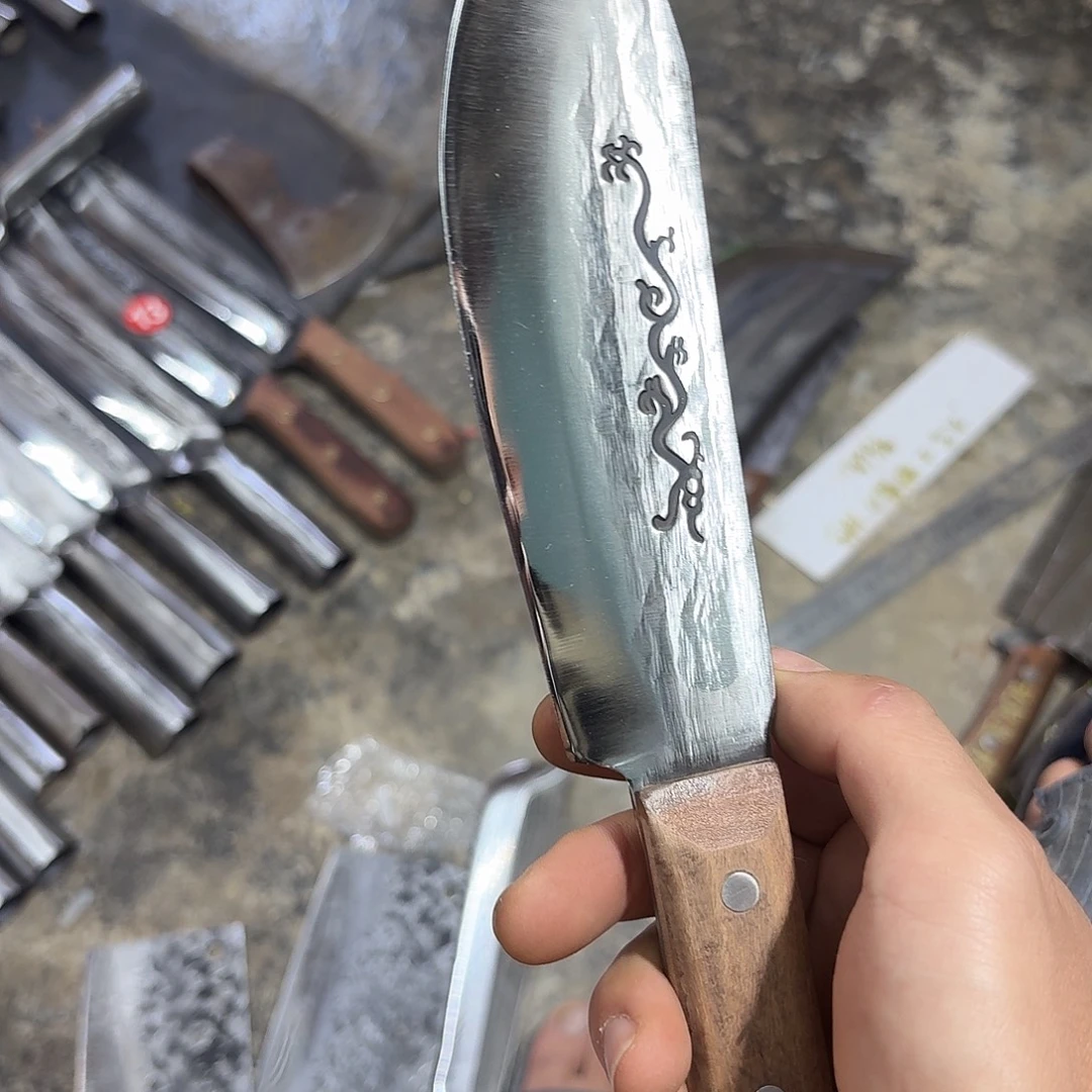 高碳锰钢云南阿老表手工锻打刀