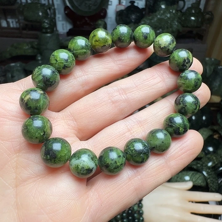 未镶嵌蛇纹石玉手串10cm