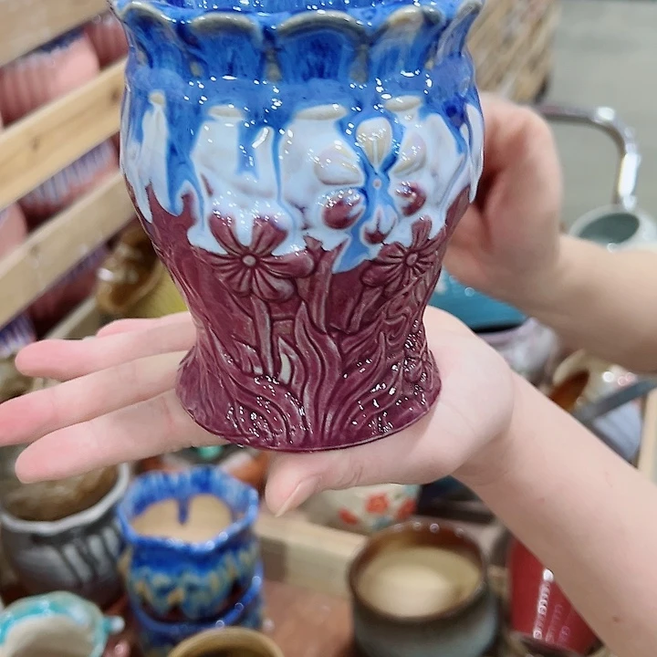 有孔.凑满10元发货多肉陶瓷花盆！