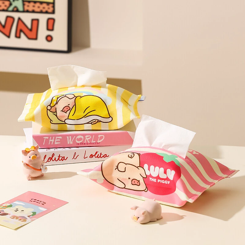 川岛屋&LuLu猪联名 可爱纸巾盒家用客厅茶几车载餐巾纸收纳抽纸盒