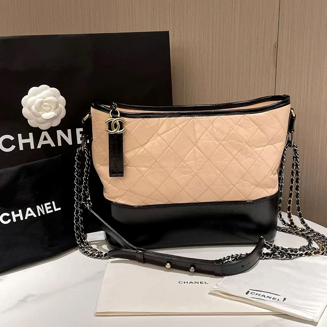 99新 Chanel/香奈儿 9983|香奈儿米黑中号流浪斜挎包|香奈儿