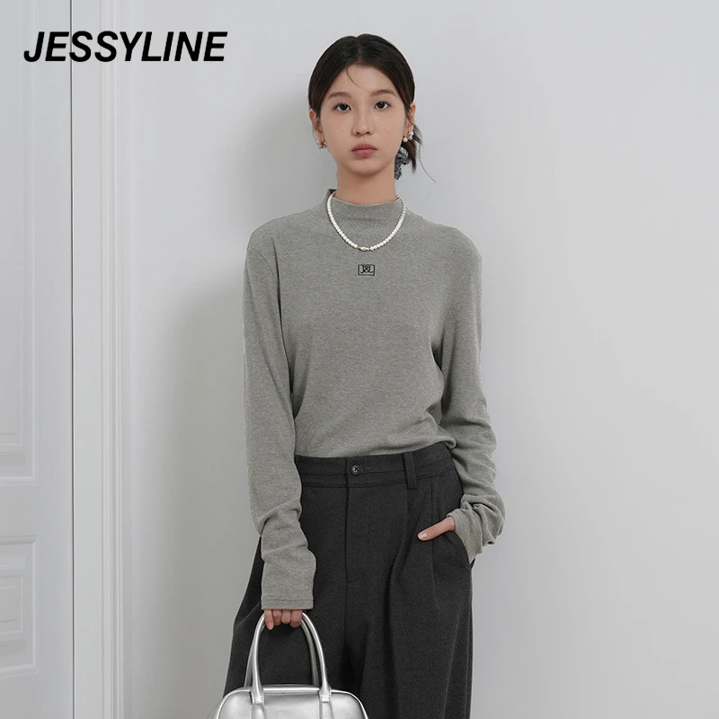 jessyline冬季潮流新款 杰茜莱百搭半高领打底衫女 442101003