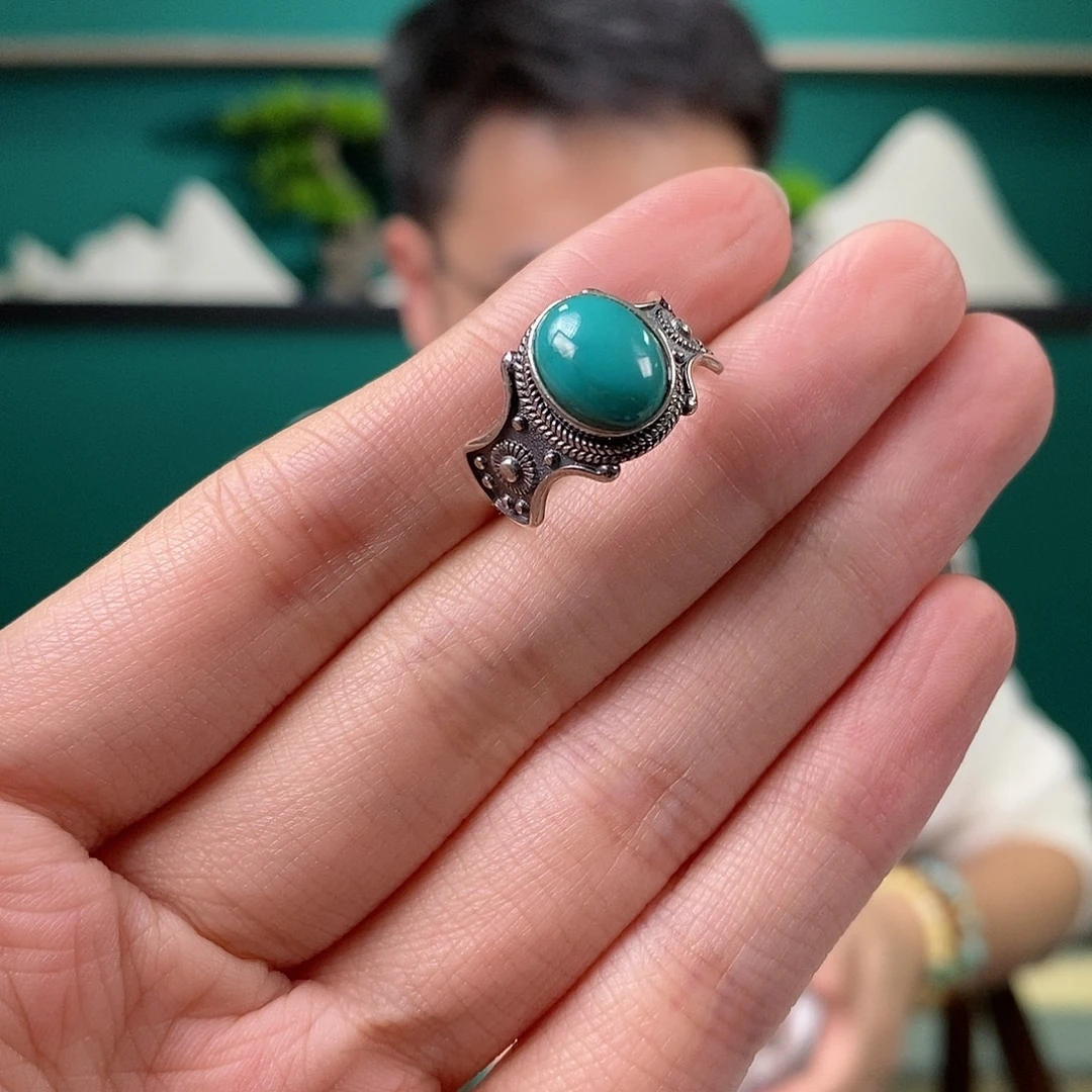 绿松石银S925镶嵌珠宝奇石16