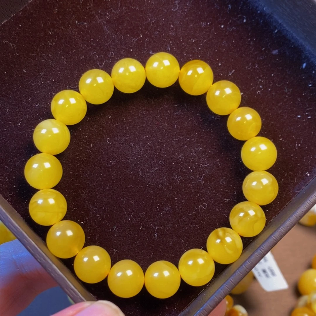 琥珀裸石未镶嵌10mm焦皮同料手串