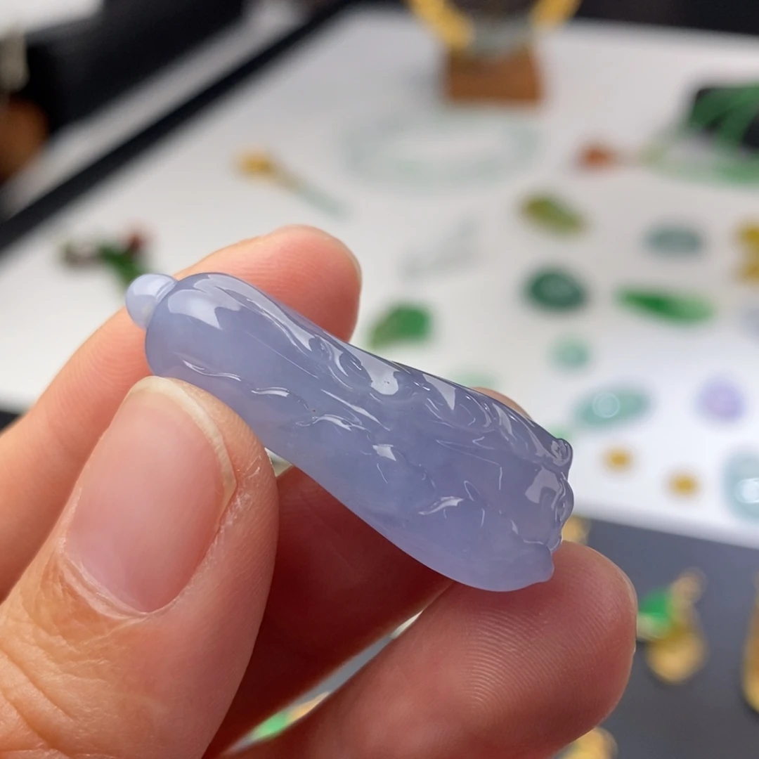 定制翡翠未镶嵌紫白菜