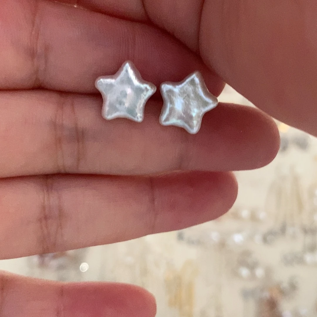 银S925镶嵌耳饰淡水珍珠