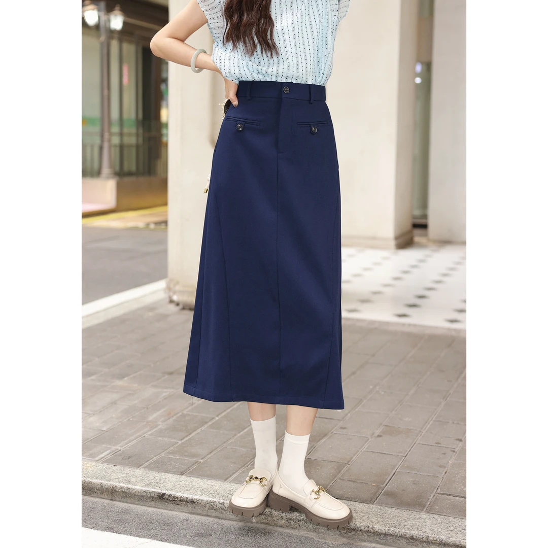 陈大器【薄荷海盐】港风复古纯色INS半身裙女夏季高腰裙子JN042474