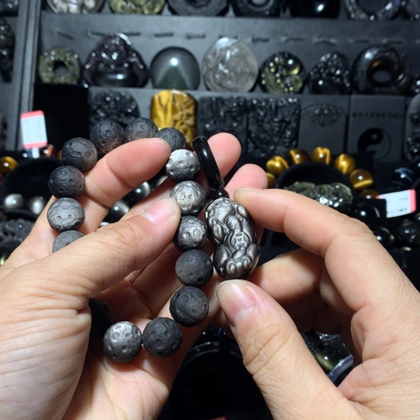 【闪购商品】黑曜岩手串未镶嵌沙*