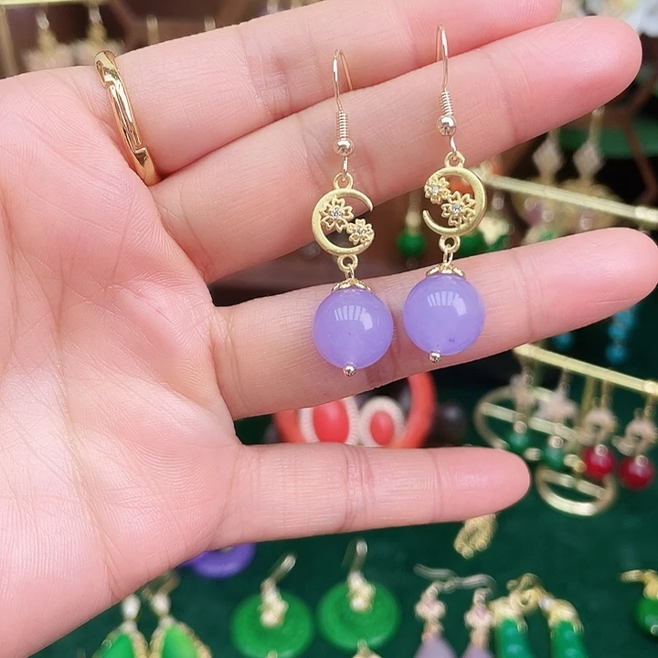 玛瑙/玉髓耳钉合金