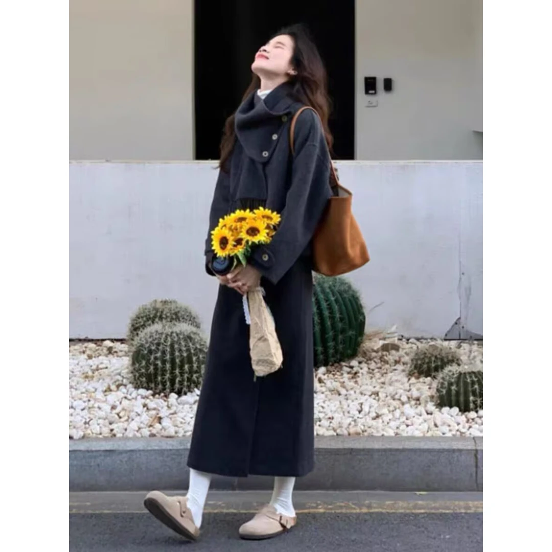 赫本风高级感韩系气质小个子羊绒毛呢外套女2025新款初春新款大衣