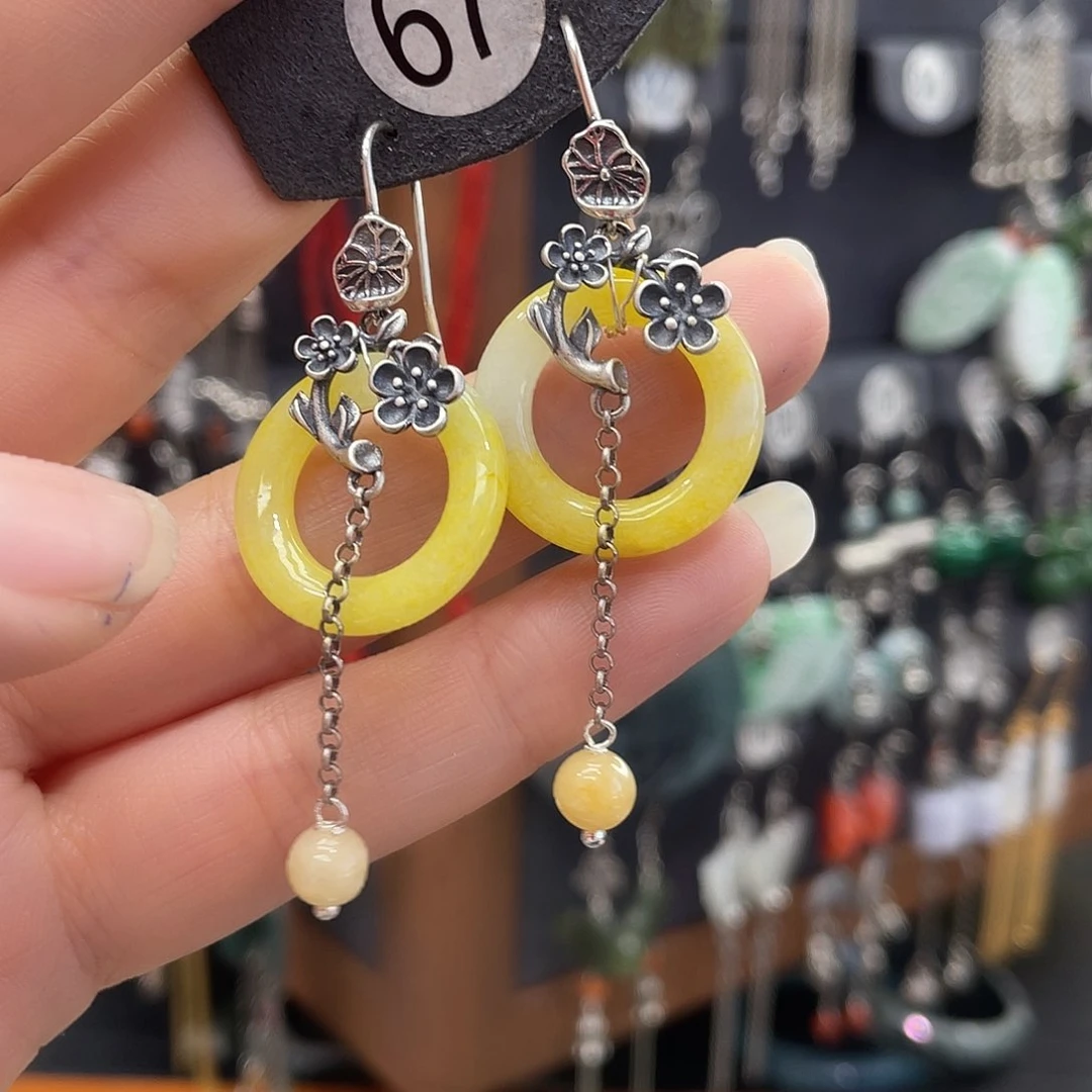 翡翠耳饰银S925镶嵌嘿****.139ghjhhh