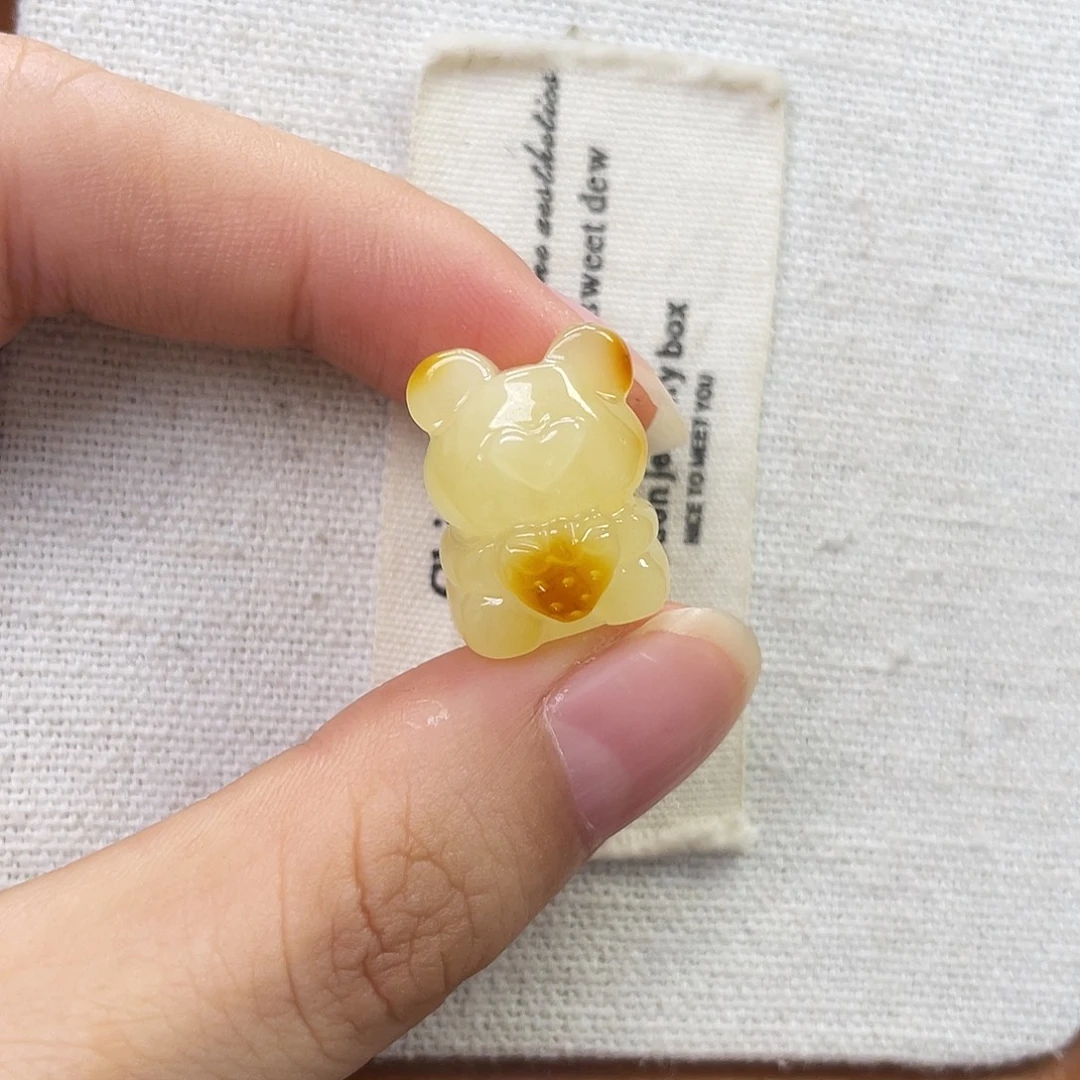未镶嵌琥珀珠宝奇石草莓小熊