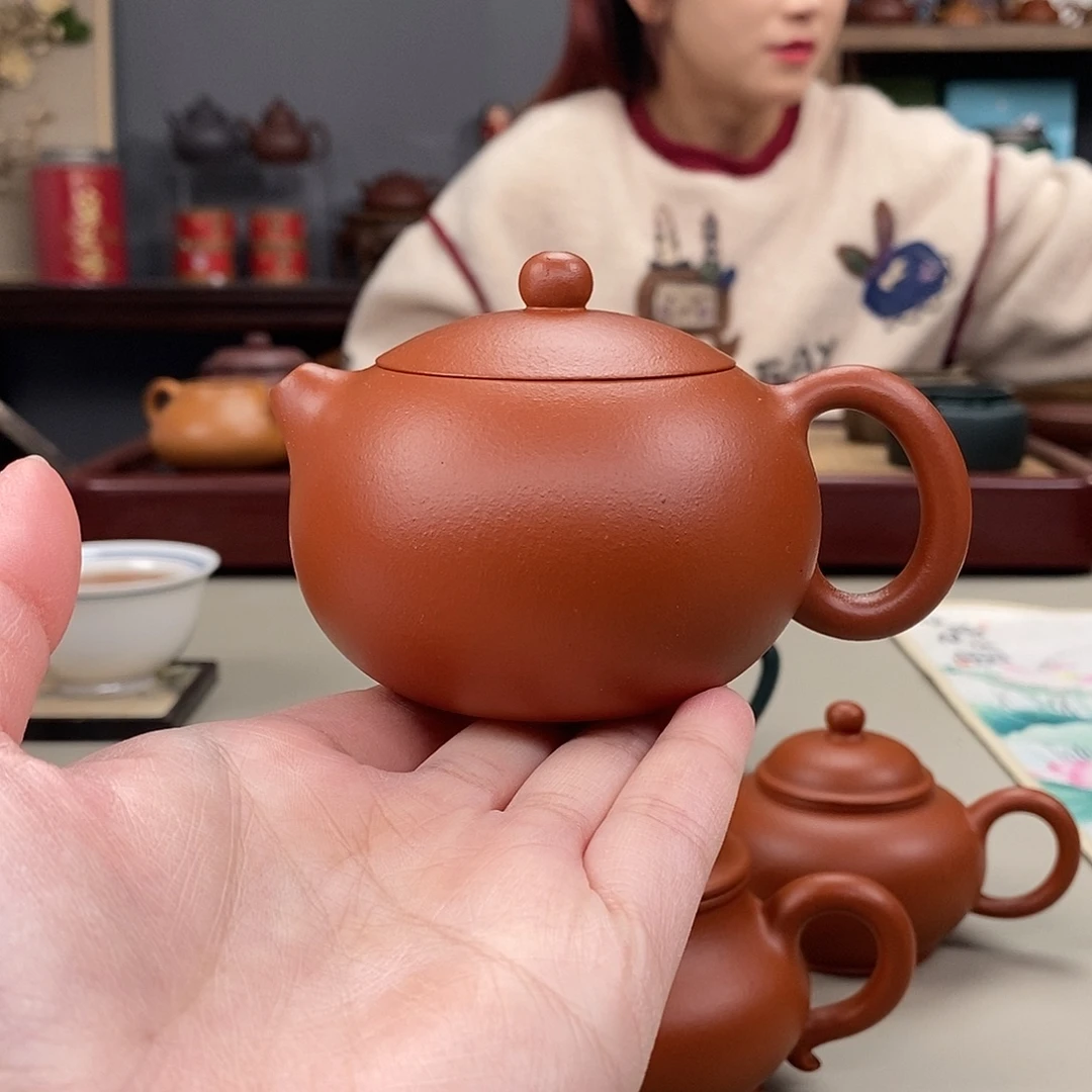 紫砂茶壶生砂朱泥西施半手160cc