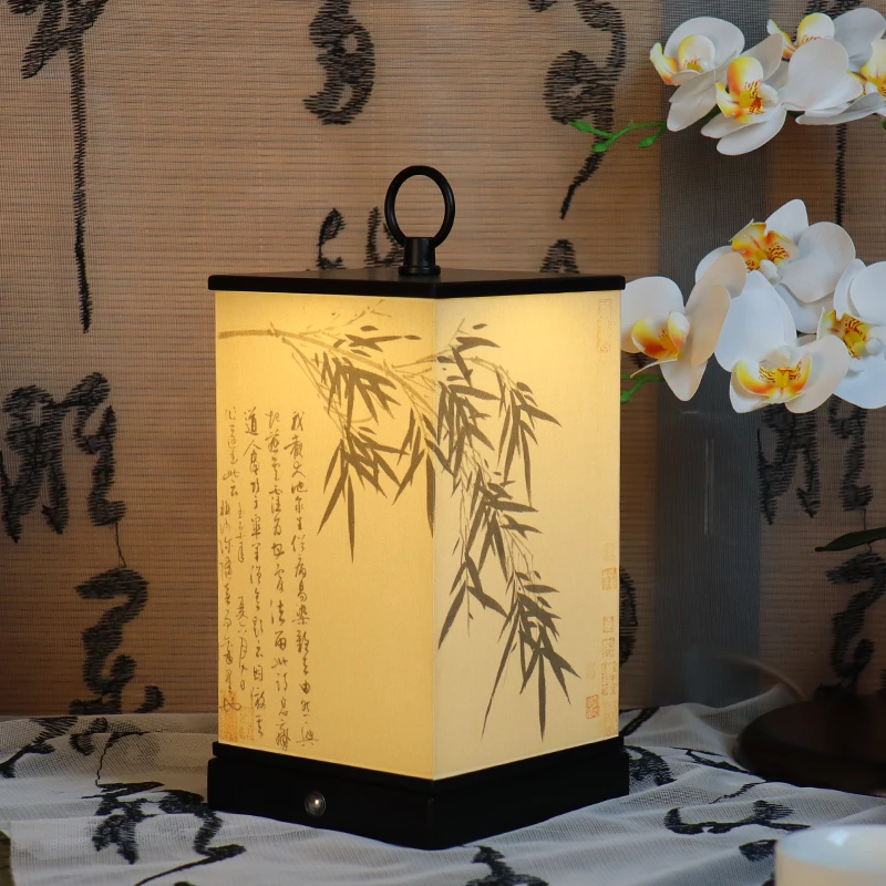 宋式美学台灯新中式充电触摸无线中国风小夜灯装饰桌灯手提氛围灯