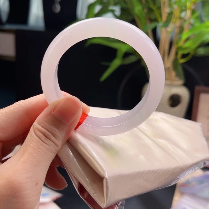 未镶嵌手镯翡翠8号51-53冰胶粉紫定金